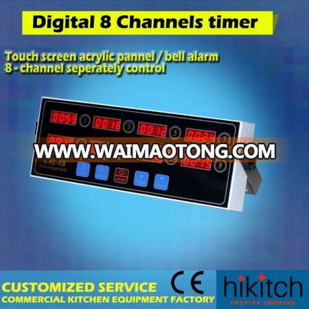 Fast food restaurant timers touch screen 8 channels digital commercial kitchen timer